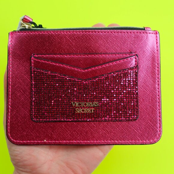 Victoria's Secret Pink Bling Card Case Key Chain Small Wallet - Picture 2 of 6